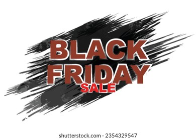 Black friday background with brush style. Vector design illustration.