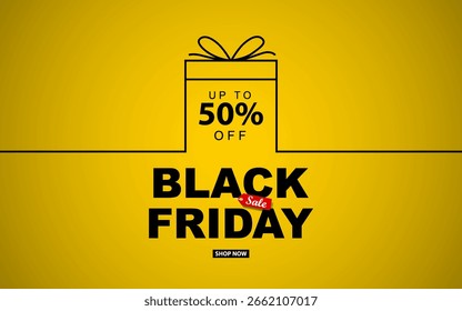 Projeto de fundo Black Friday. Cartão, Banner, Pôster. Ilustração de vetor.