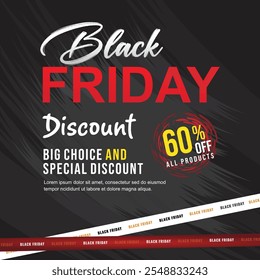 Diseño de fondo de Black Friday con ilustración de diseño de Vector de estilo moderno.