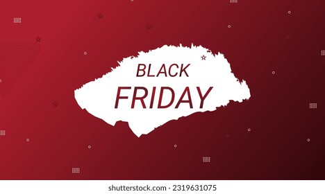 Diseño de fondo del Viernes Negro con combinación de colores rojo y blanco. Diseño de pancartas del Black Friday. Black Friday vende diseño publicitario.