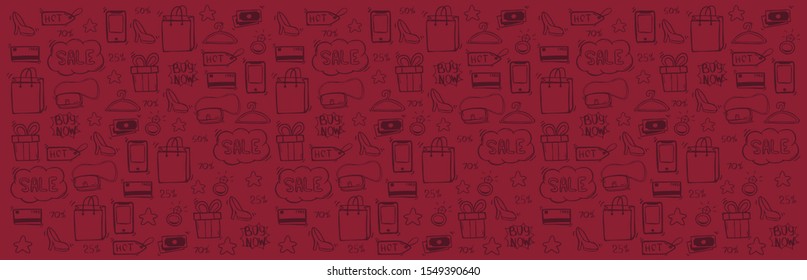 Black Friday background with hand draw doodle elements. Season of Sale