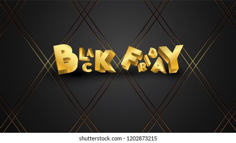 Black friday background layout background black and gold. For art template design, list, page, mockup brochure style, banner, idea, cover, booklet, print, flyer, book, card, ad, sign, poster, badge.