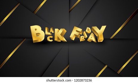 Black friday background layout background black and gold. For art template design, list, page, mockup brochure style, banner, idea, cover, booklet, print, flyer, book, card, ad, sign, poster, badge.