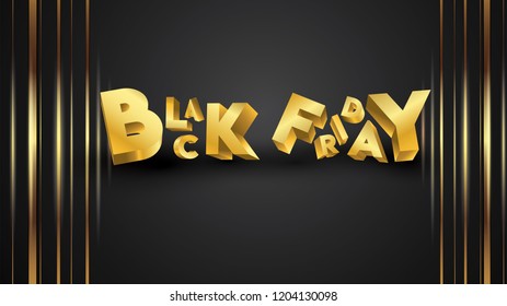 Black friday background layout background black and gold. For art template design, list, page, mockup brochure style, banner, idea, cover, booklet, print, flyer, book, card, ad, sign, poster, badge.