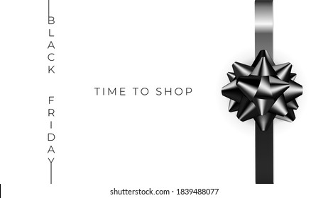 Black Friday Background in minimal trendy style with bow