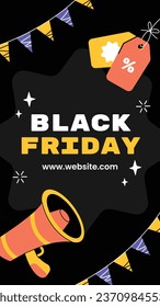 Black Friday background. Black Friday Sale banner. Black Friday design. typography. Template for Poster, Banner, promotion, advertising, web, social media post, ads, card. Vector illustration.