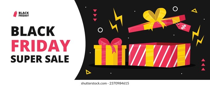 Black Friday background. Black Friday Sale banner. Black Friday design. typography. Template for Poster, Banner, promotion, advertising, web, social media post, ads, card. Vector illustration.