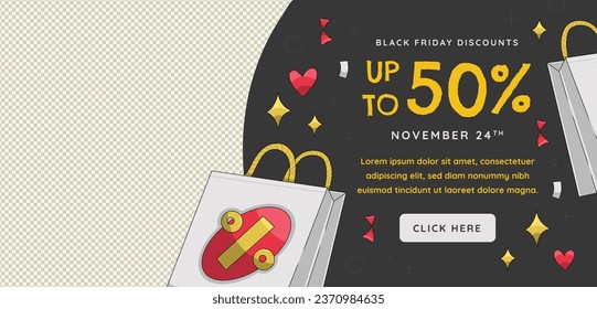 Black Friday background. Black Friday Sale banner. Black Friday design. typography. Template for Poster, Banner, promotion, advertising, web, social media post, ads, card. Vector illustration.