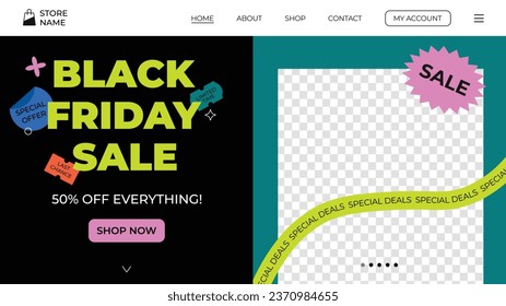 Black Friday background. Black Friday Sale banner. Black Friday design. typography. Template for Poster, Banner, promotion, advertising, web, social media post, ads, card. Vector illustration.