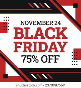 Black Friday background. Black Friday Sale banner. Black Friday design. typography. Template for Poster, Banner, promotion, advertising, web, social media post, ads, card. Vector illustration.