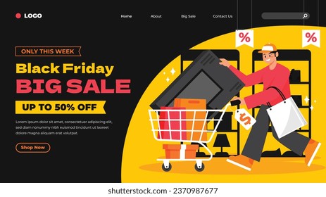 Black Friday background. Black Friday Sale banner. Black Friday design. typography. Template for Poster, Banner, promotion, advertising, web, social media post, ads, card. Vector illustration.