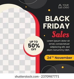 Black Friday background. Black Friday Sale banner. Black Friday design. typography. Template for Poster, Banner, promotion, advertising, web, social media post, ads, card. Vector illustration.