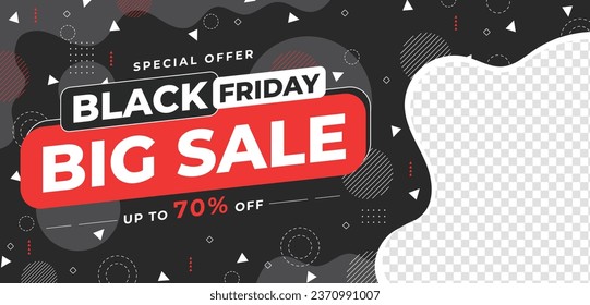 Black Friday background. Black Friday Sale banner. Black Friday design. typography. Template for Poster, Banner, promotion, advertising, web, social media post, ads, card. Vector illustration.