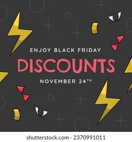 Black Friday background. Black Friday Sale banner. Black Friday design. typography. Template for Poster, Banner, promotion, advertising, web, social media post, ads, card. Vector illustration.