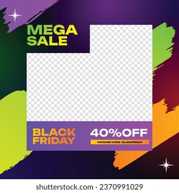 Black Friday background. Black Friday Sale banner. Black Friday design. typography. Template for Poster, Banner, promotion, advertising, web, social media post, ads, card. Vector illustration.