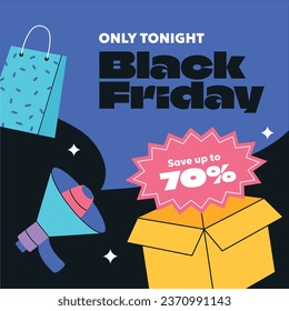 Black Friday background. Black Friday Sale banner. Black Friday design. typography. Template for Poster, Banner, promotion, advertising, web, social media post, ads, card. Vector illustration.