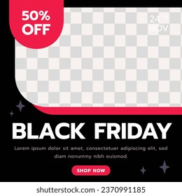 Black Friday background. Black Friday Sale banner. Black Friday design. typography. Template for Poster, Banner, promotion, advertising, web, social media post, ads, card. Vector illustration.