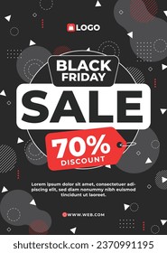 Black Friday background. Black Friday Sale banner. Black Friday design. typography. Template for Poster, Banner, promotion, advertising, web, social media post, ads, card. Vector illustration.