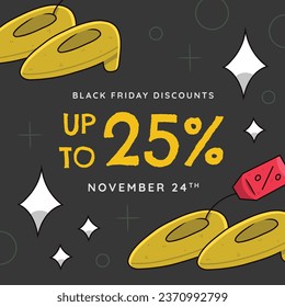 Black Friday background. Black Friday Sale banner. Black Friday design. typography. Template for Poster, Banner, promotion, advertising, web, social media post, ads, card. Vector illustration.