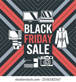 Black Friday background.  Sale banner. Black Friday design vector types background