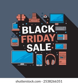 Black Friday background. Sale banner. Black Friday design vector types background