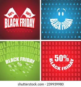 Black Friday Background Set - Vector Illustration, Graphic Design, Editable For Your Design