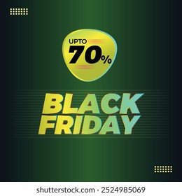 Black Friday background, Black Friday social media post, Modern black Friday flat design, Black Friday Discount background, 70% discount banner