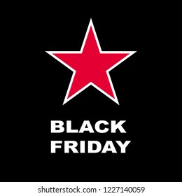 Black Friday background with star shape. Vector illustration
