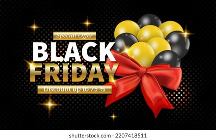 black friday background template realistic decoration elements. for discount promotion advertising