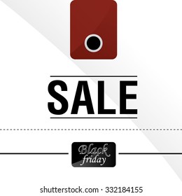 Black friday background with text and icons