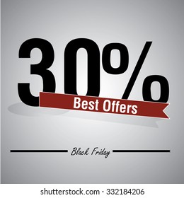 Black friday background with text and icons
