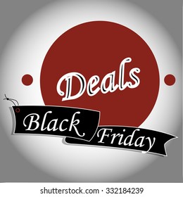 Black friday background with text and icons