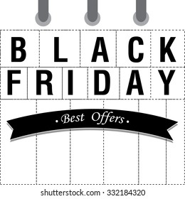 Black friday background with text and icons