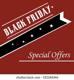 Black friday background with text and icons