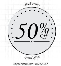 A black friday background with text and icons