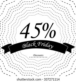 A black friday background with text and icons