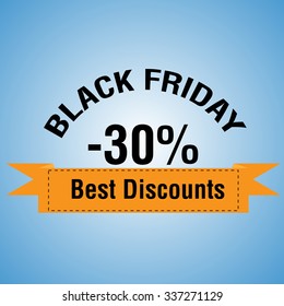 A black friday background with text and icons