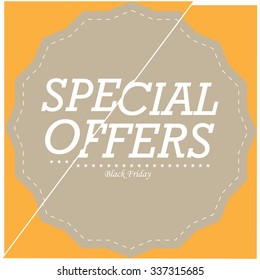 A black friday background with text and icons