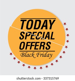 A black friday background with text and icons