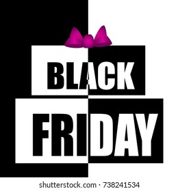 Black friday background with text and a ribbon, Vector illustration