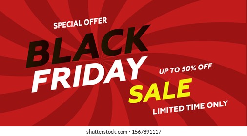 Black friday background for web or outdoor advertising. Vector banner design.
