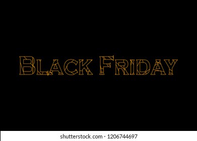 Black Friday background for your design. Polygonal lines. Geometric font. Creative template. 