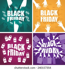 Black Friday Backgrounds - Vector Illustration, Graphic Design, Editable For Your Design 