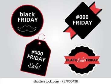 Black Friday badge and label for Sale in ecommerce platform. Vector Illustration for black friday sticker advertising