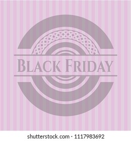 Black Friday badge with pink background
