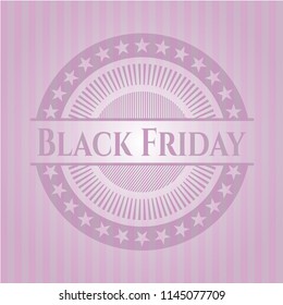Black Friday badge with pink background