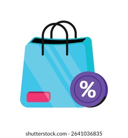 Black Friday Bag Vector style icon. Eps 10 file
