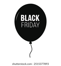 Black Friday Balloon Vector Illustration for Sale Promotions.