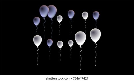 Black Friday Balloons Background. Black and Silver Realistic Balloons Collection. Cool Vector Illustration for Business, Party, Birthday or Holidays. Rich VIP Premium Stylish Balloons Flying Isolated.