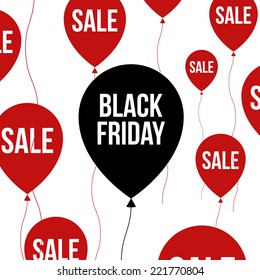 Black Friday balloons concept for your business template